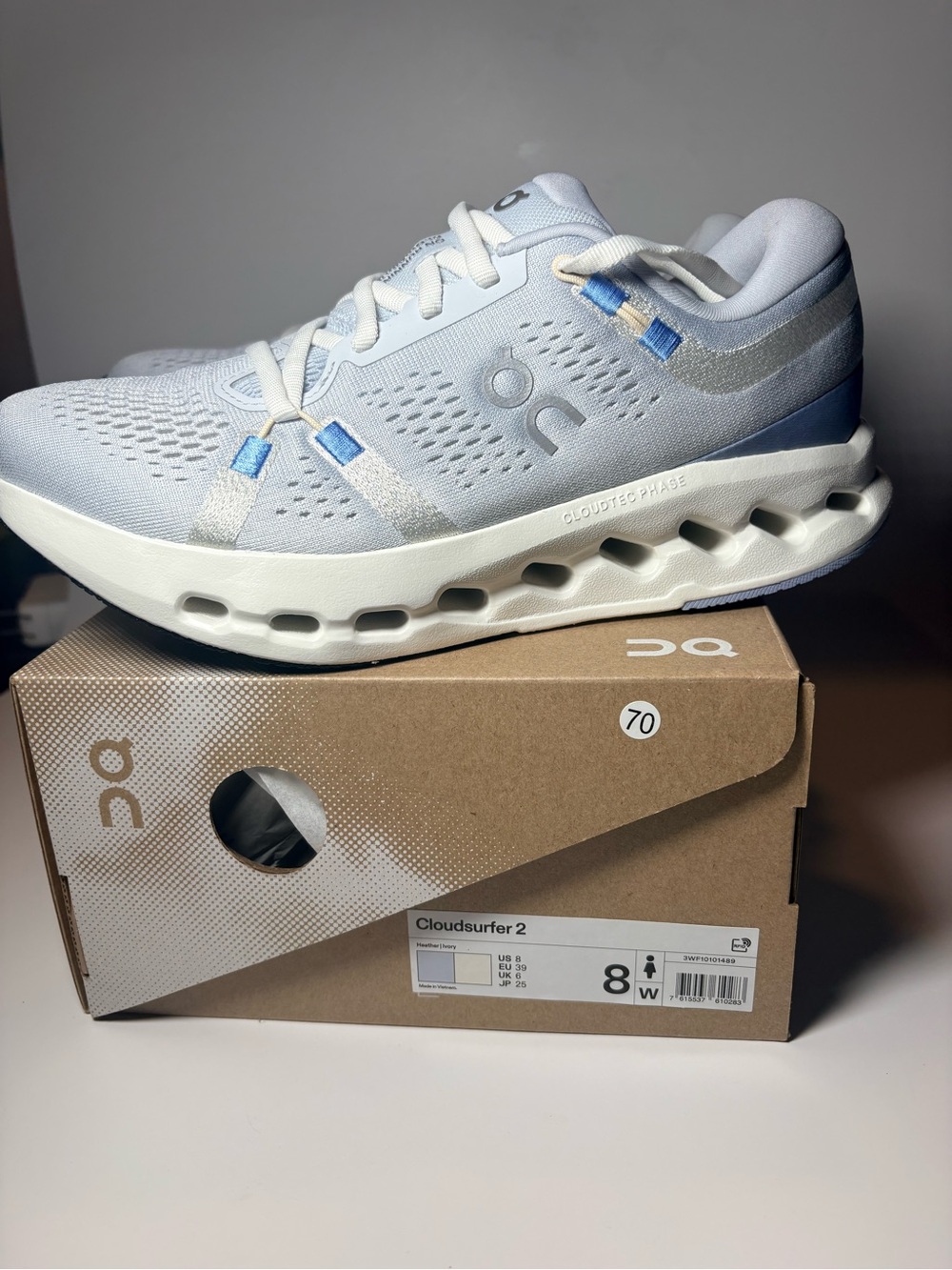 On Cloudsurfer 2  Light Blue Running Shoe brand new in box ( size 8 woman ) - Picture 5 of 16